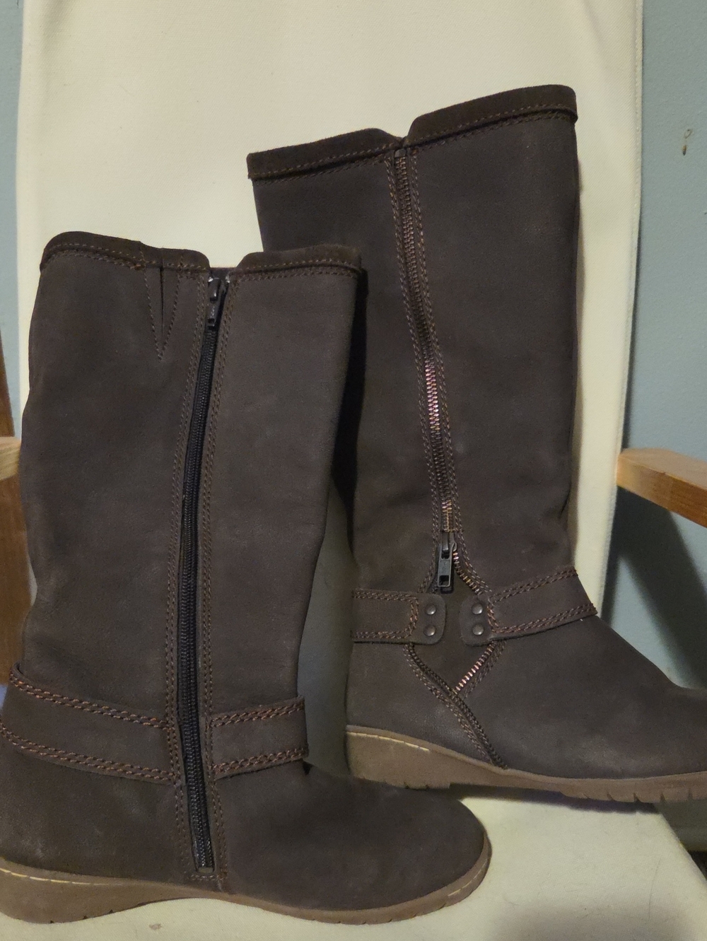 Hush Puppies Women's Dark Brown Mid-Calf Zip Boots